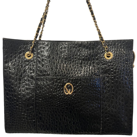 St. John Handbags - ST JOHN COLLECTION EMBOSSED PATENT LEATHER BIG BAG